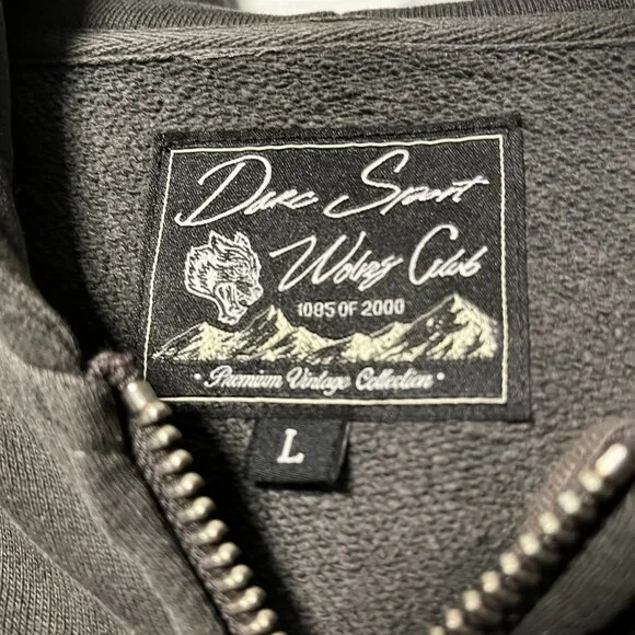 DARC SPORT "Wolves Forever" Zipper Gray Heavyweight Zipper Hoodie - Picture 4 of 7